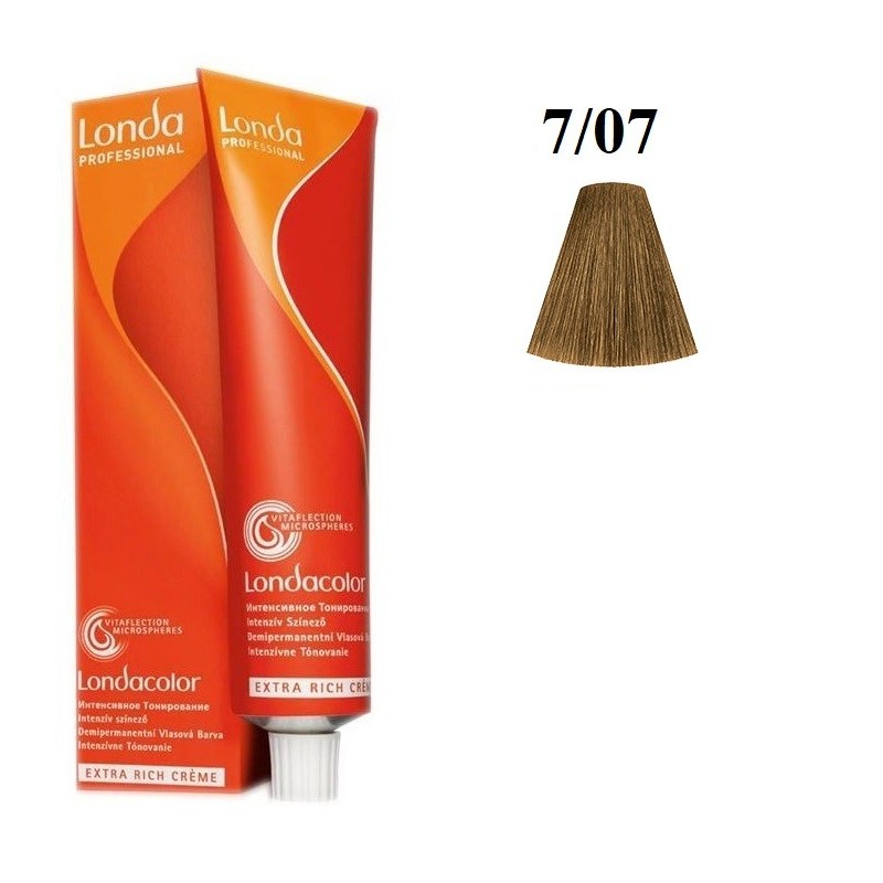 7/07- Blond Mediu Natural Castaniu - LondaColor - Vopsea fara amoniac - Nuantator - 60 ml