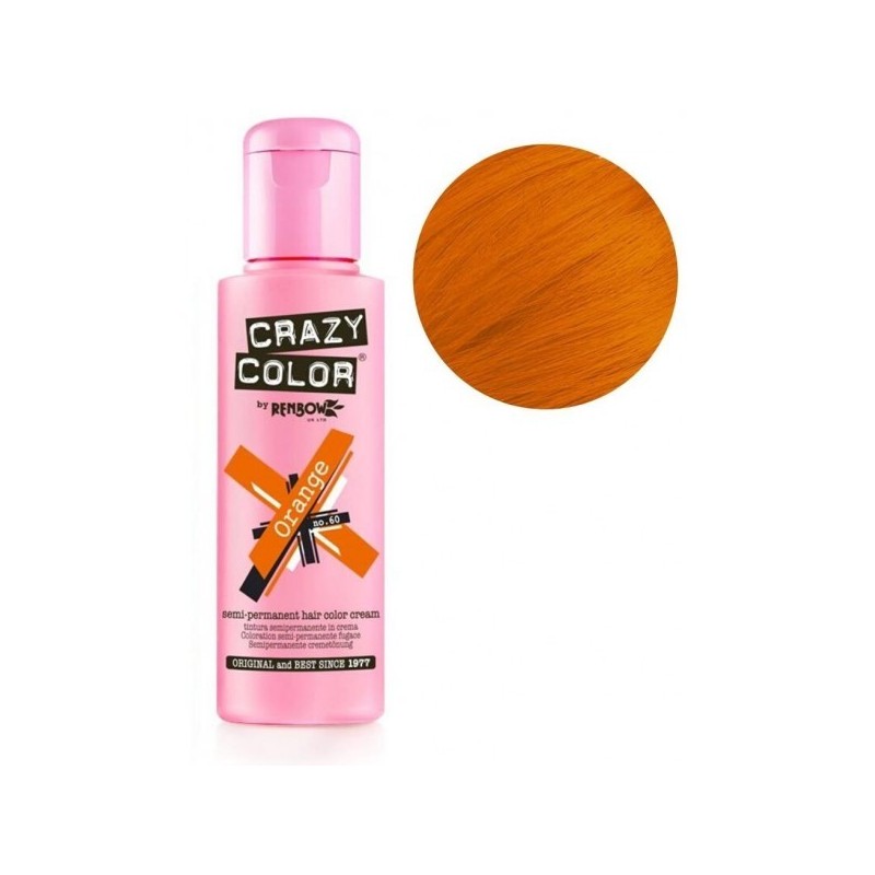 Nr. 60. - Orange - Crazy Color - Vopsea de păr semipermanentă - 100 ml Nr. 60. - Orange - Crazy Color - Vopsea de păr semipermanentă - 100 ml