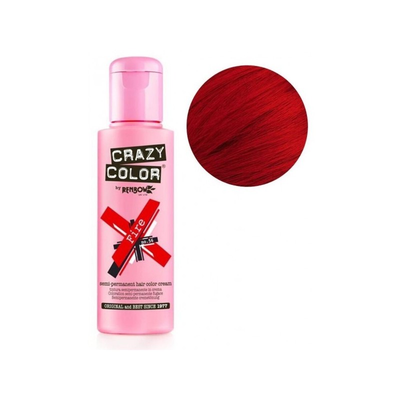 Nr. 56. - Fire - Crazy Color - Vopsea de păr semipermanentă - 100 ml Nr. 56. - Fire - Crazy Color - Vopsea de păr semipermanentă - 100 ml