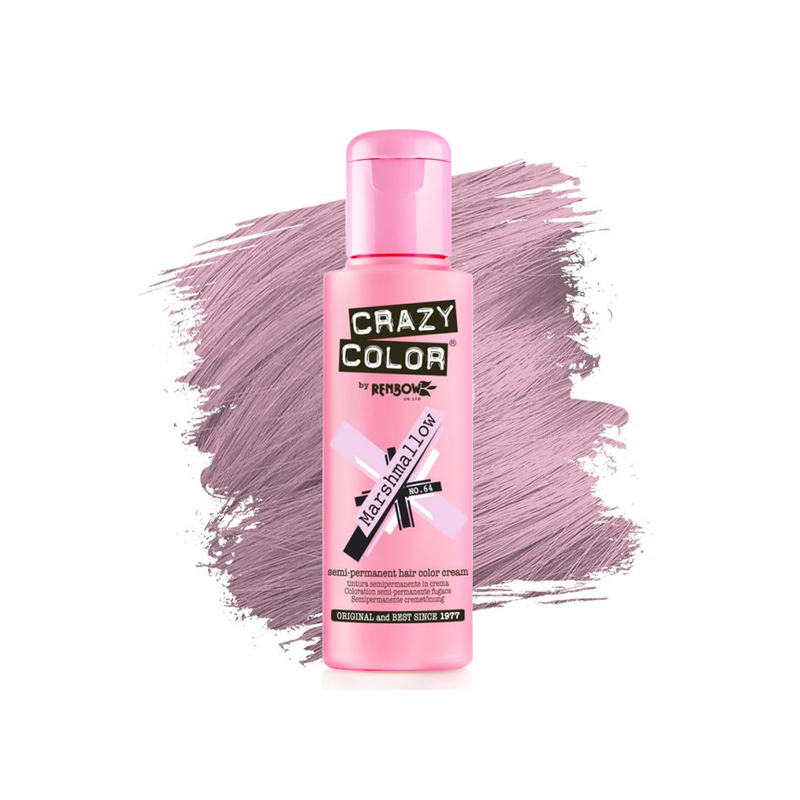 Nr. 64. - Marshmallow - Crazy Color - Vopsea de păr semipermanentă - 100 ml Nr. 64. - Marshmallow - Crazy Color - Vopsea de păr semipermanentă - 100 ml