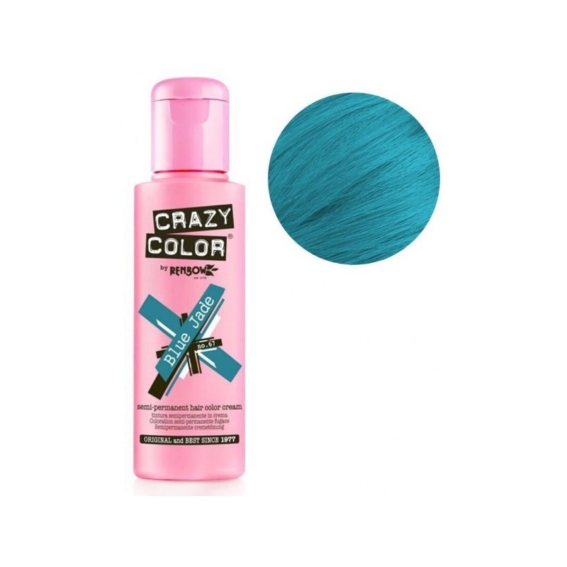 Nr. 67. - Blue Jade - Crazy Color - Vopsea de păr semipermanentă - 100 ml Nr. 67. - Blue Jade - Crazy Color - Vopsea de păr semipermanentă - 100 ml