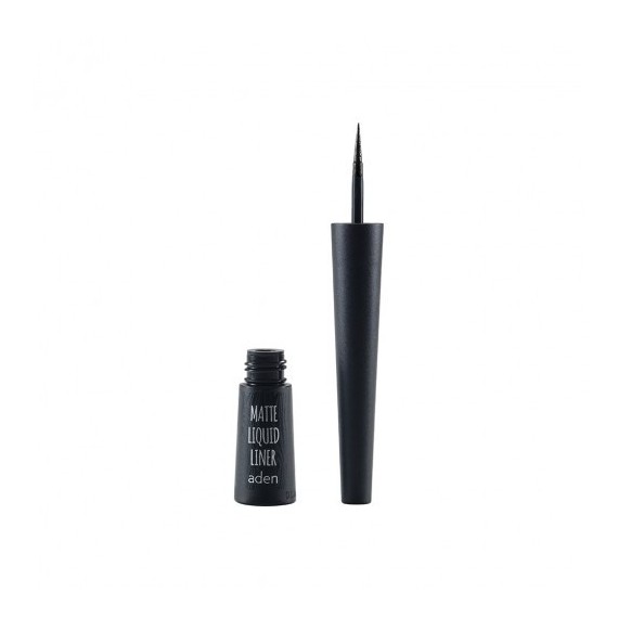 Tuș mat cu pensulă - Negru - Matte Liquid Liner - Aden Cosmetics