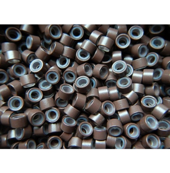 Mikro inel cu silicon - Maro inchis - 4.5 mm - 100 buc